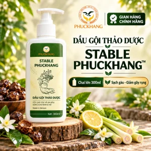 Chai dầu gội dược liệu Stable Phuckhang 300ml sạch gàu giảm gãy rụng