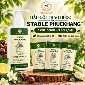 Combo làm quen dầu gội dược liệu Stable Phuckhang 300ml tặng 3 gói dùng thử 0đ