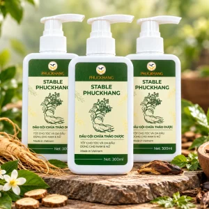 Combo 3 chai dầu gội dược liệu Stable Phuckhang 300ml liệu trình 6 tháng