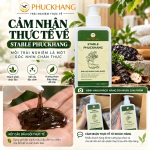Hình ảnh thực tế khách hàng cầm chai dầu gội Stable Phuckhang 300ml trên tay